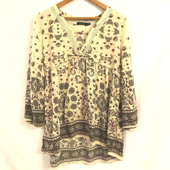 Doe & Rae Tops - Doe & Rae Peasant Top Bell Sleeves Large